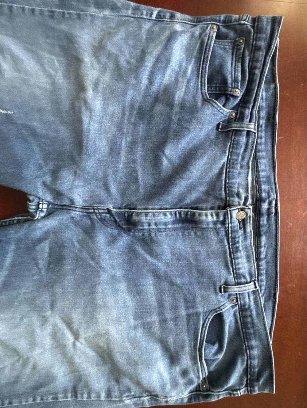Levi's 502 Blue Denim Jeans Regular Fit Faded Wash Size 50x30